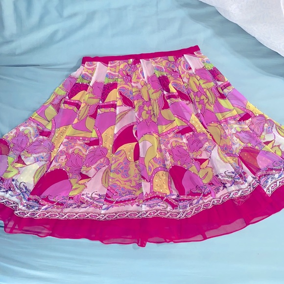 ECI, size 4, 100% silk, vintage, sequin, swing skirt. - Picture 4 of 6